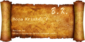 Boza Kristóf névjegykártya