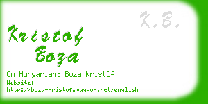kristof boza business card