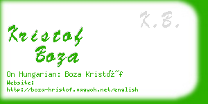 kristof boza business card